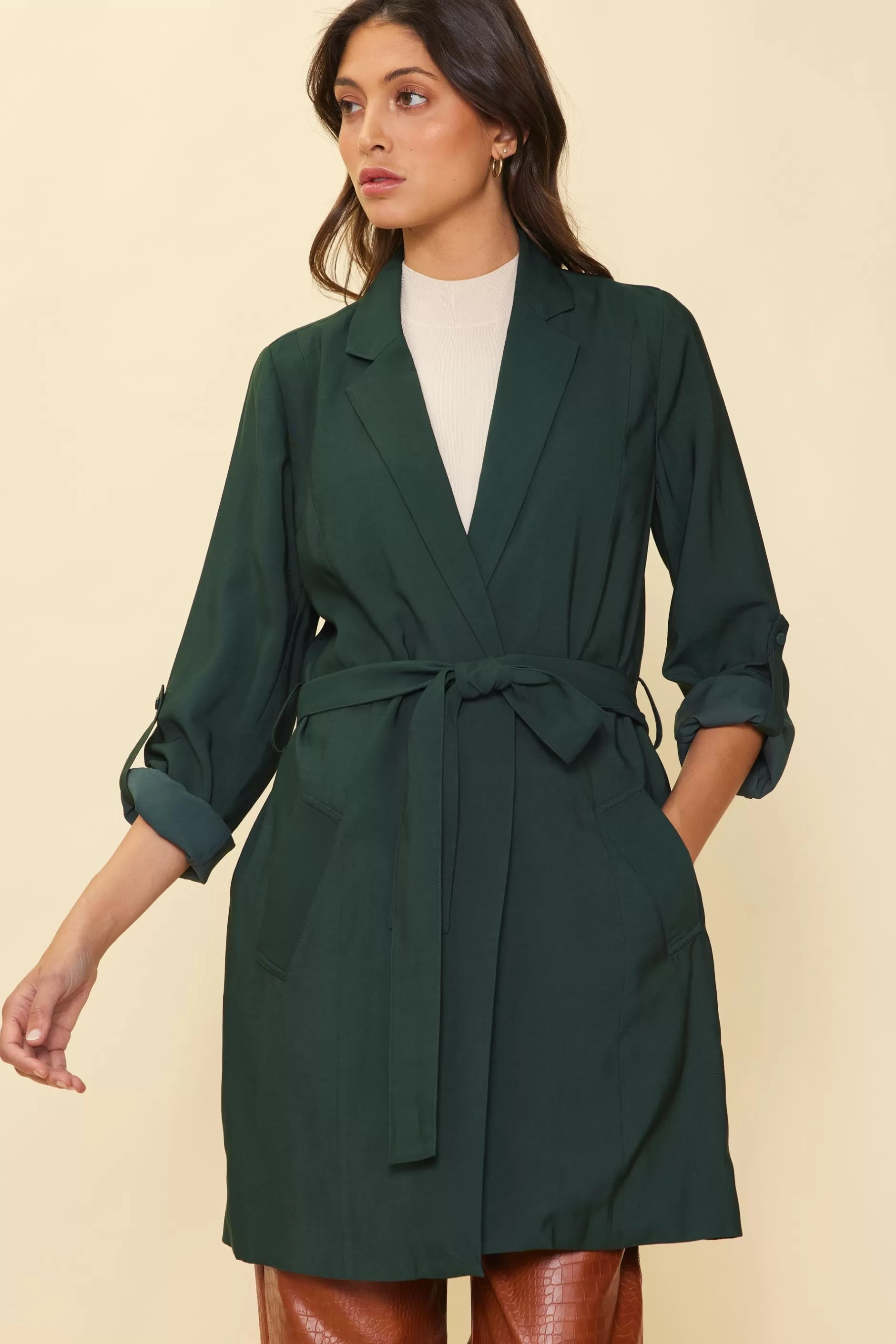 SKIES ARE BLUE Belted Trench Coat