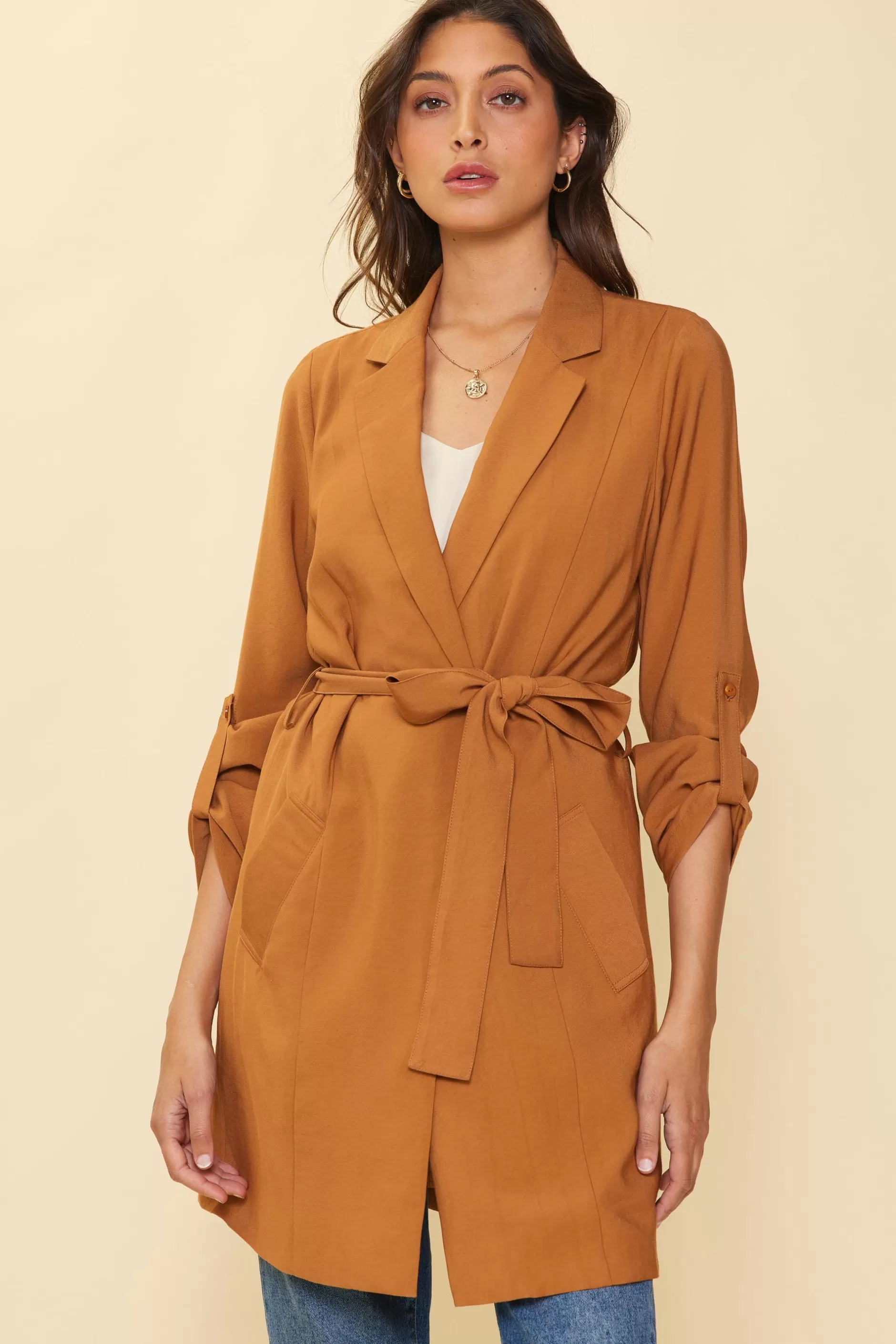 SKIES ARE BLUE Belted Trench Coat