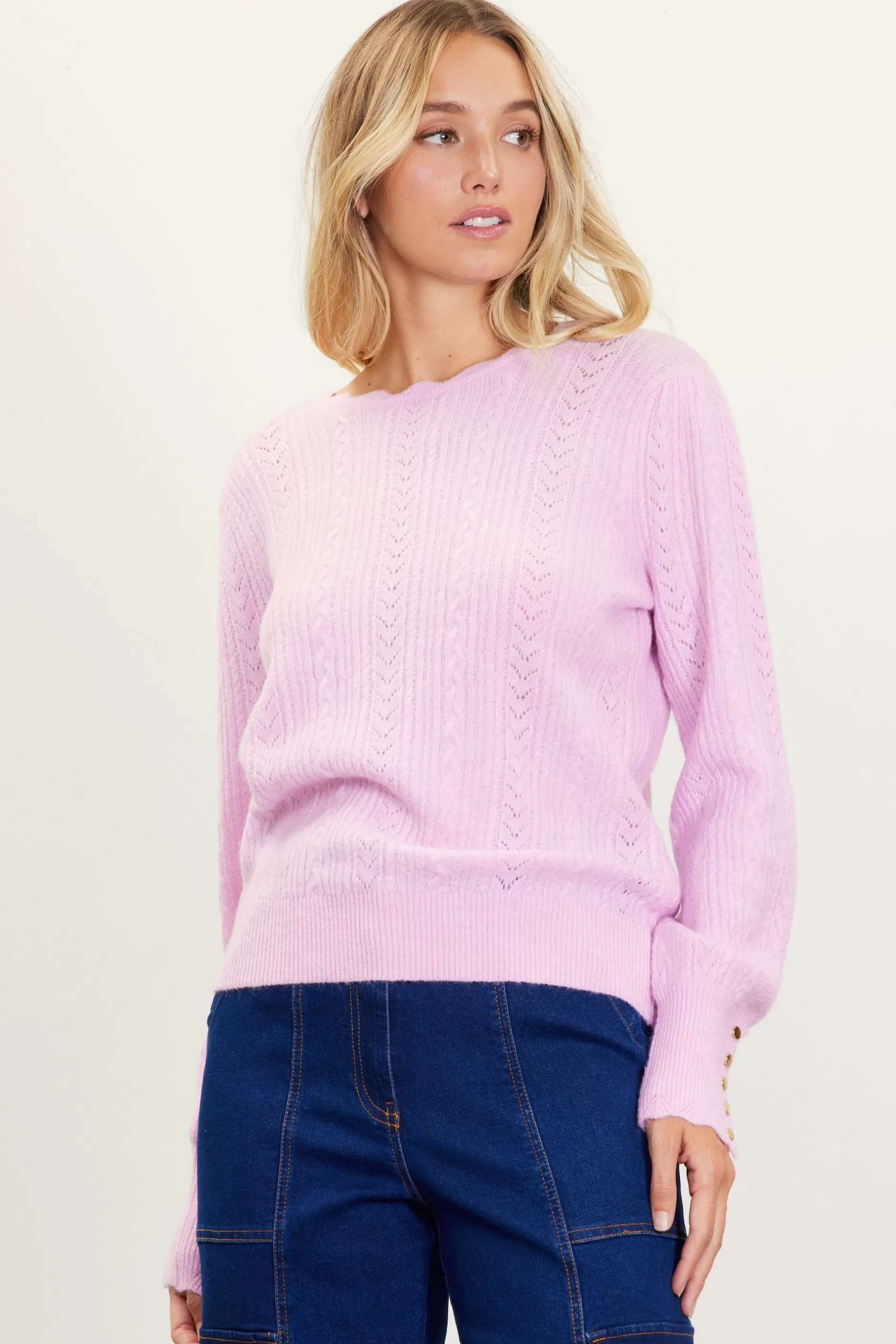 SKIES ARE BLUE Cable Knit Sweater