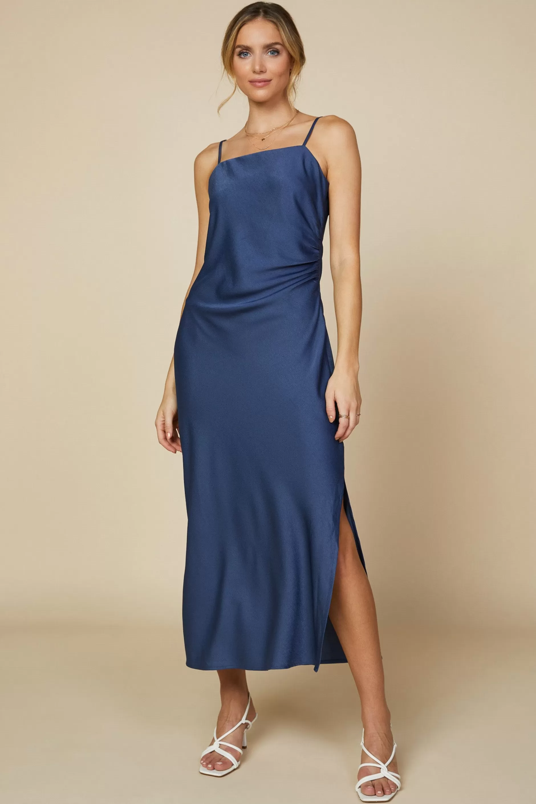 SKIES ARE BLUE Cami Slit Midi Dress