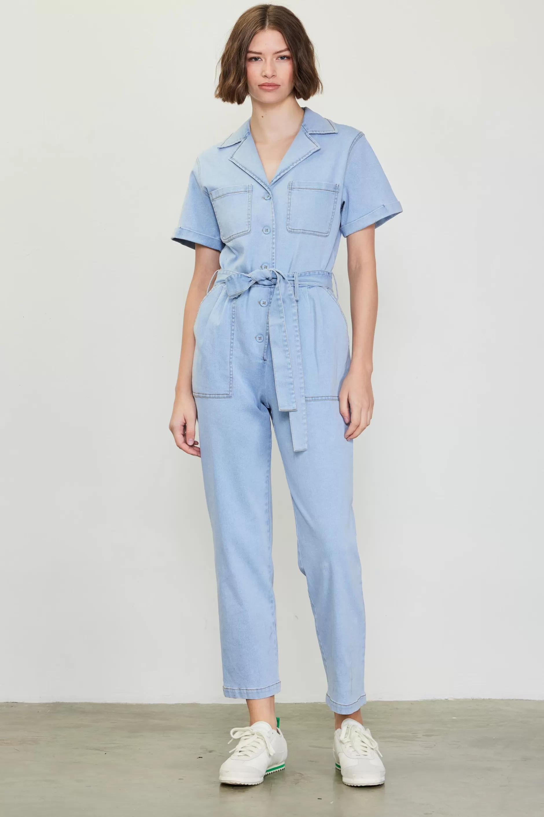 SKIES ARE BLUE Washed Utility Jumpsuit