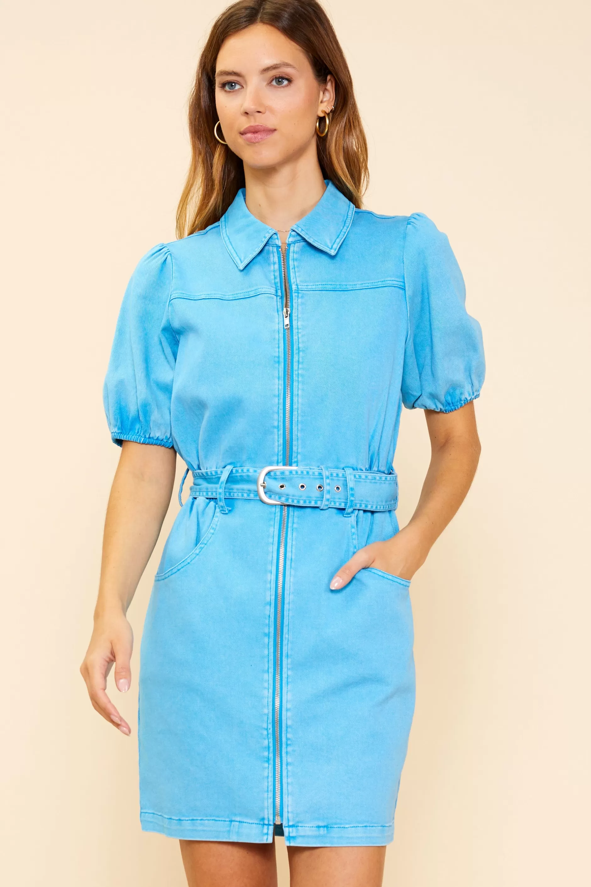 SKIES ARE BLUE Collared Mini Dress