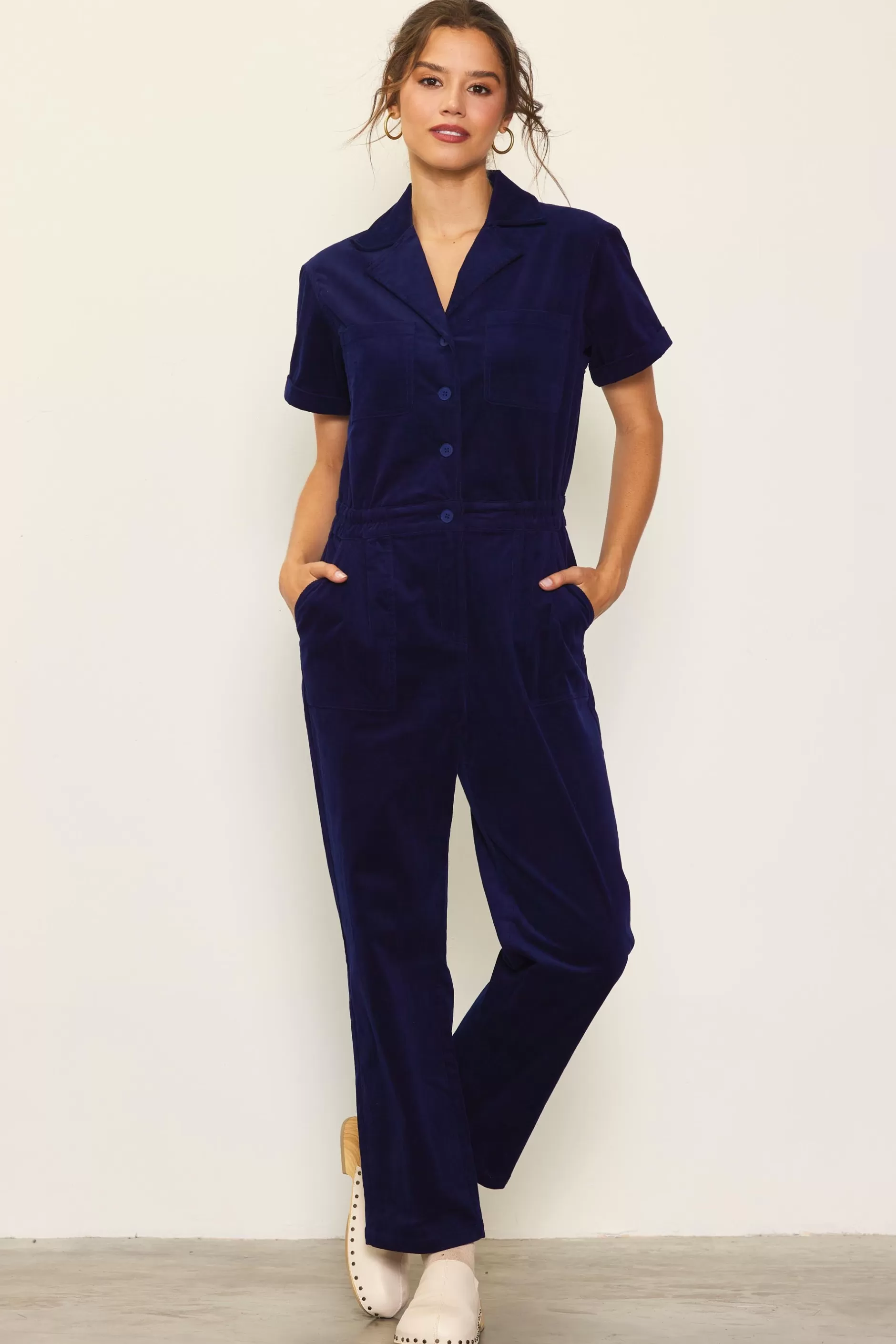 SKIES ARE BLUE Corduroy Utility Jumpsuit