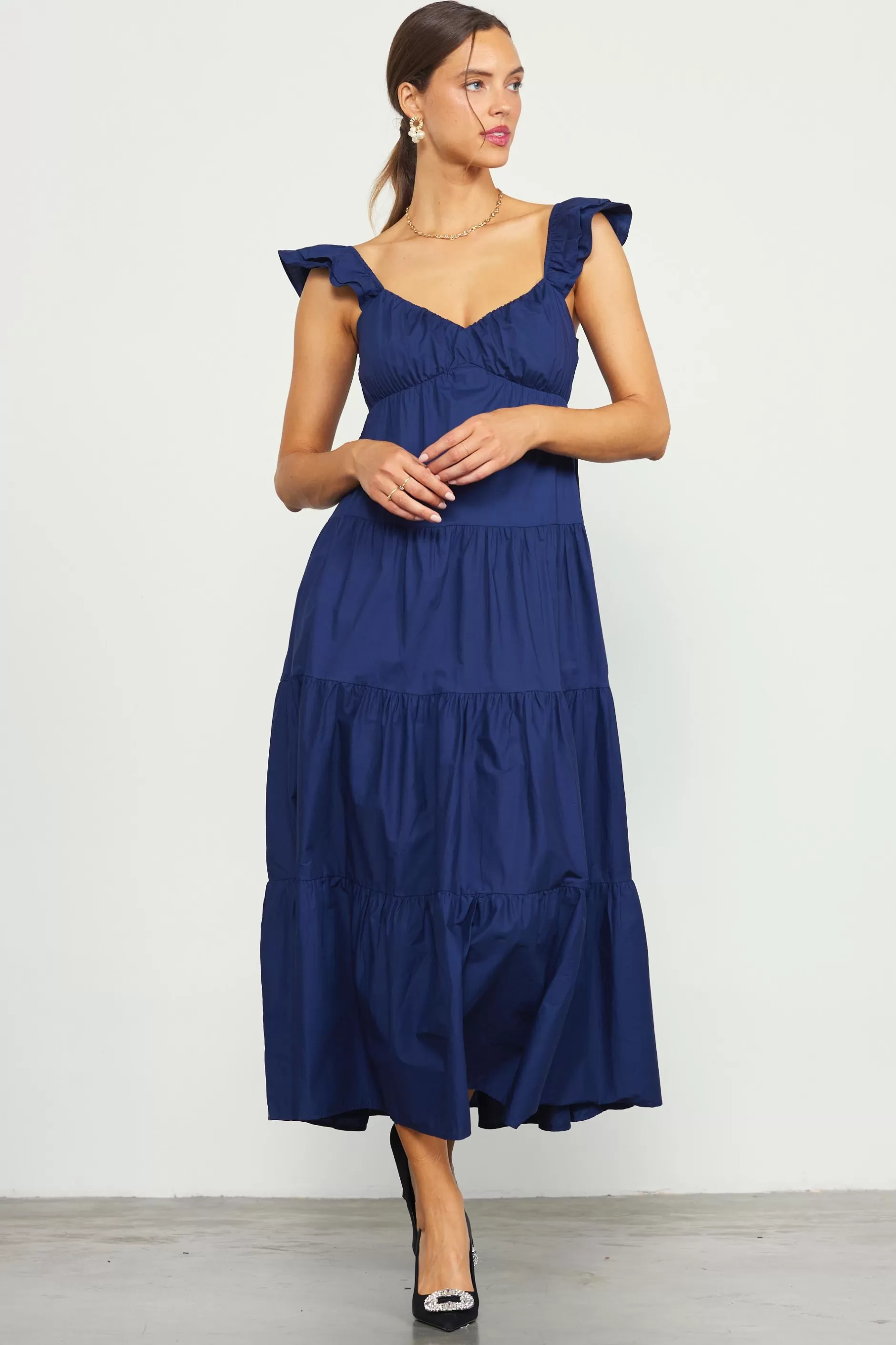 SKIES ARE BLUE Diana Poplin Maxi Dress