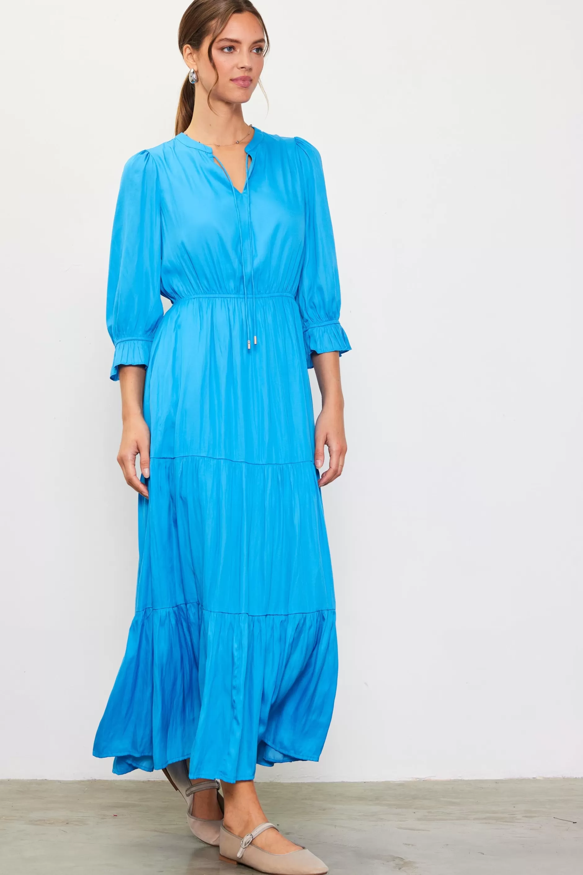 SKIES ARE BLUE Emery Ruffle Tiered Maxi Dress