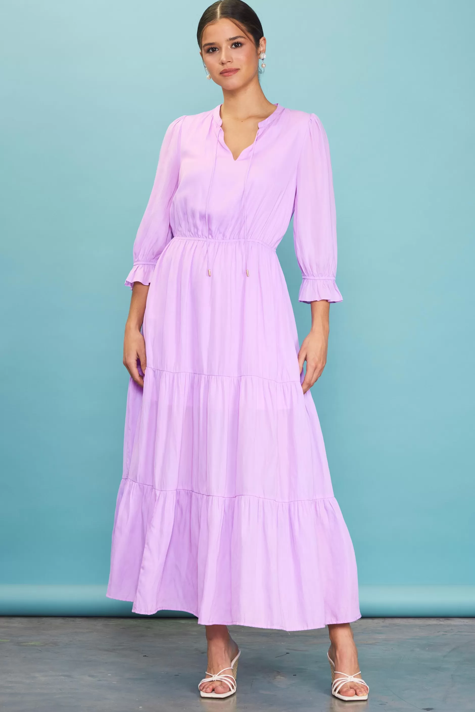 SKIES ARE BLUE Emery Ruffle Tiered Maxi Dress