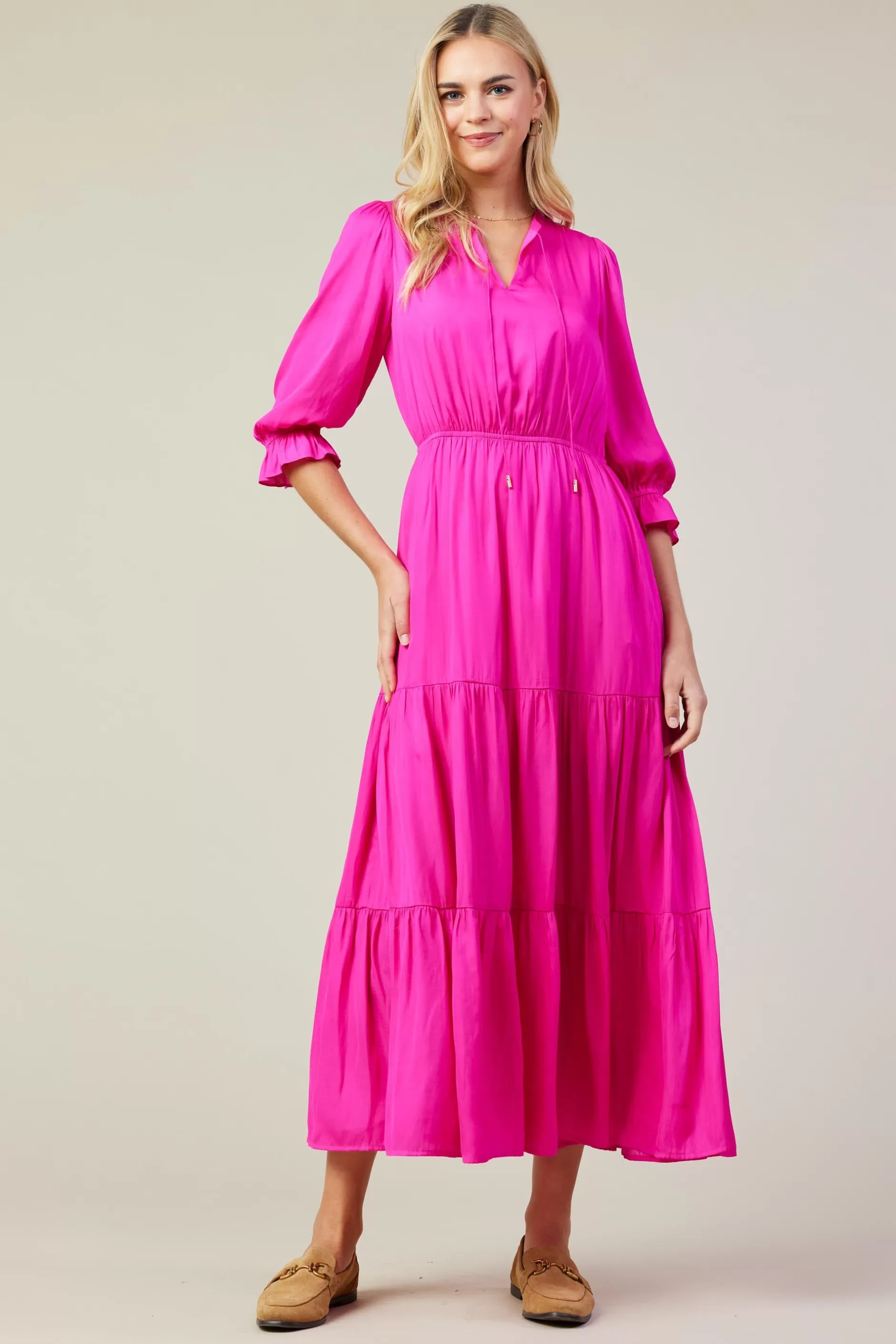 SKIES ARE BLUE Emery Ruffle Tiered Maxi Dress