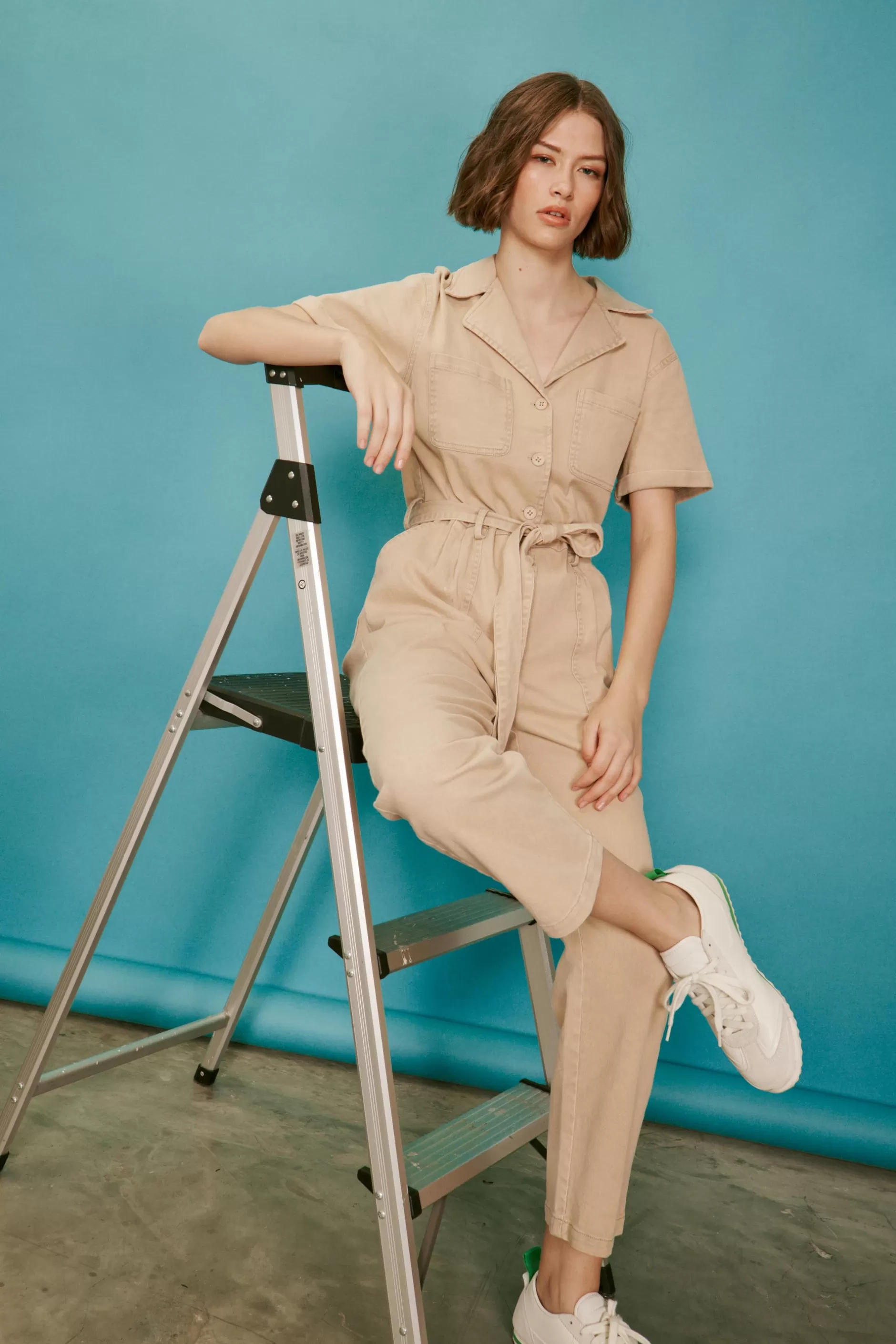 SKIES ARE BLUE Kendall Washed Utility Jumpsuit