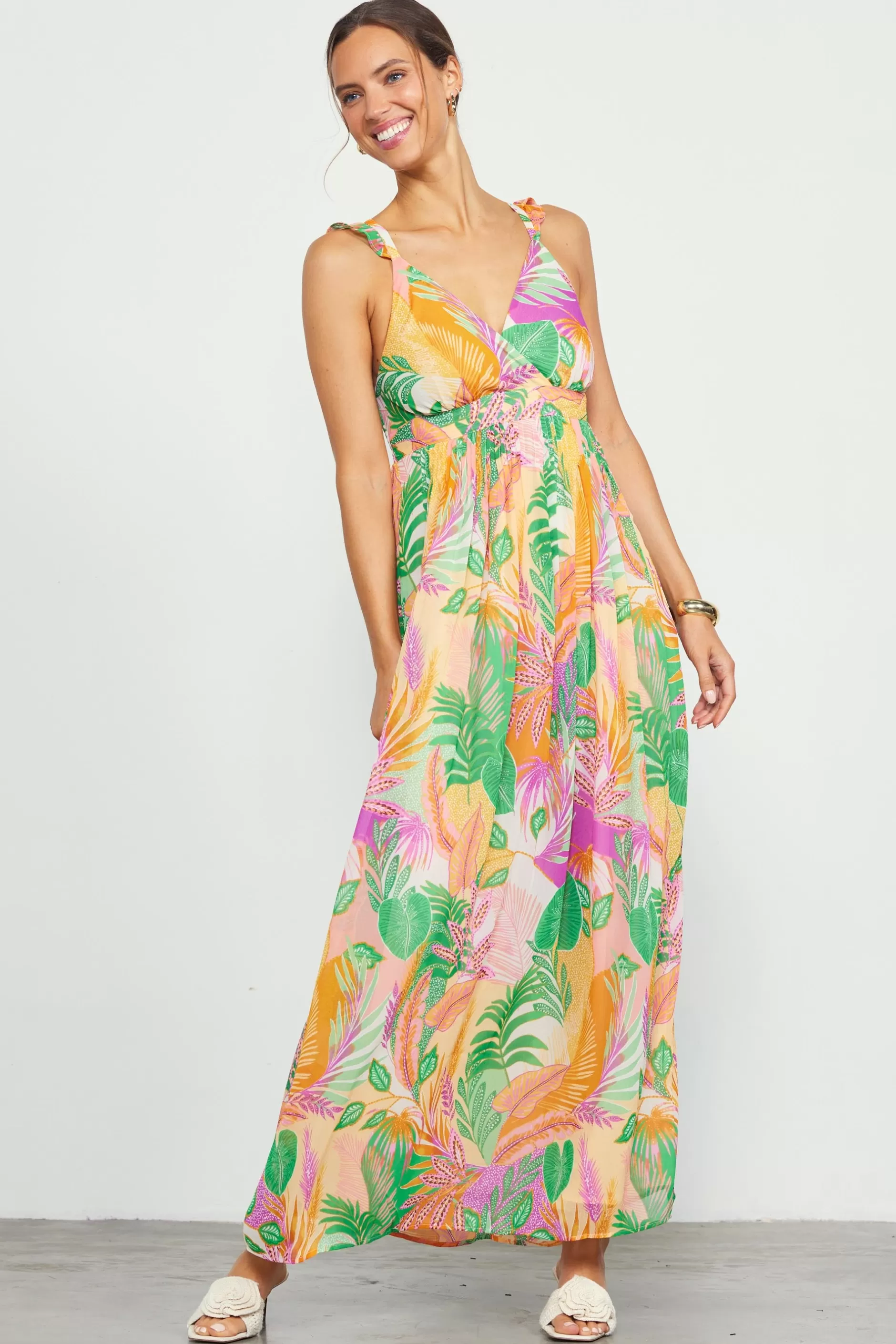 SKIES ARE BLUE Leilani Floral Print Maxi Dress