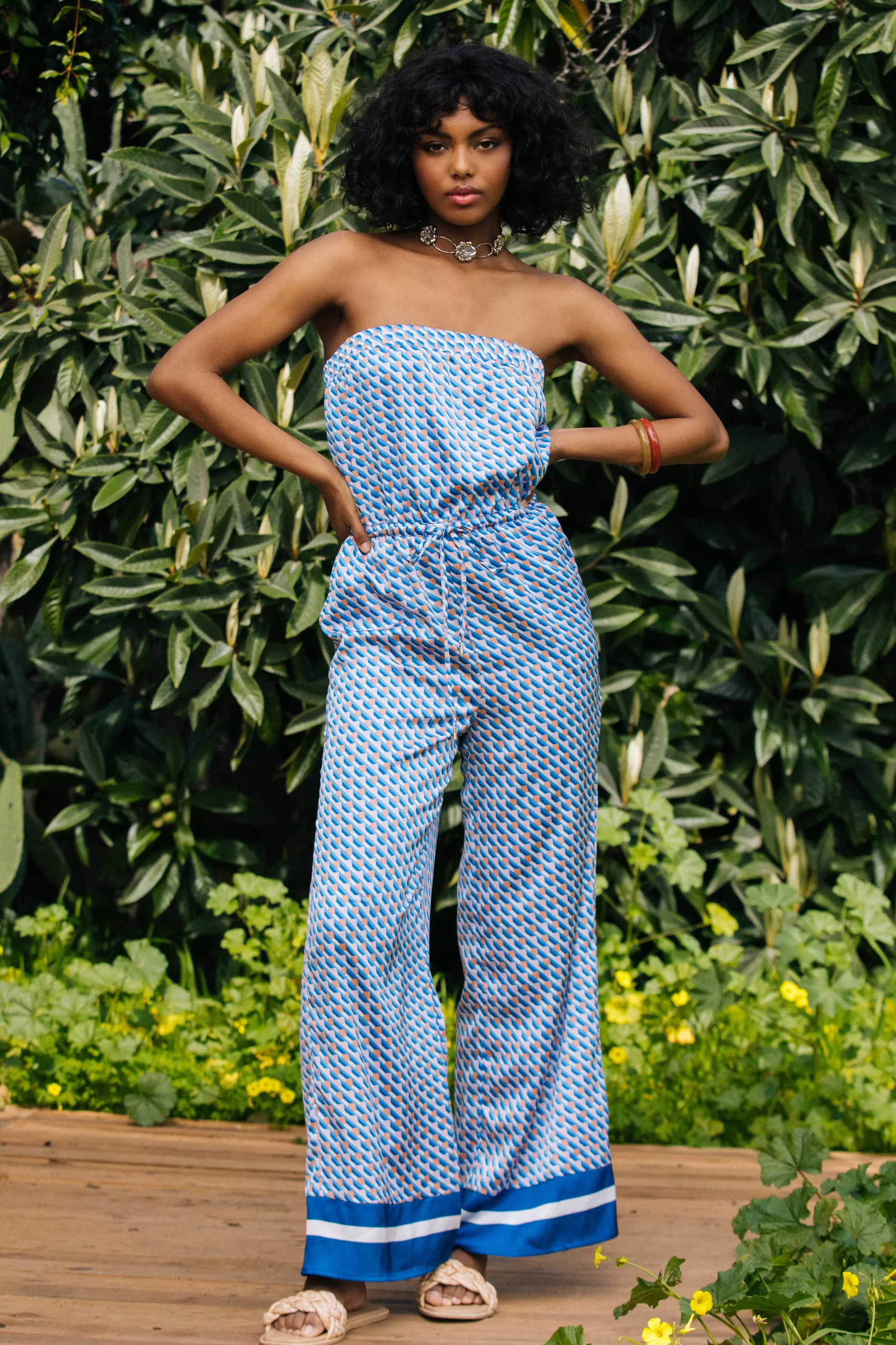 SKIES ARE BLUE Livia Bandana Print Jumpsuit