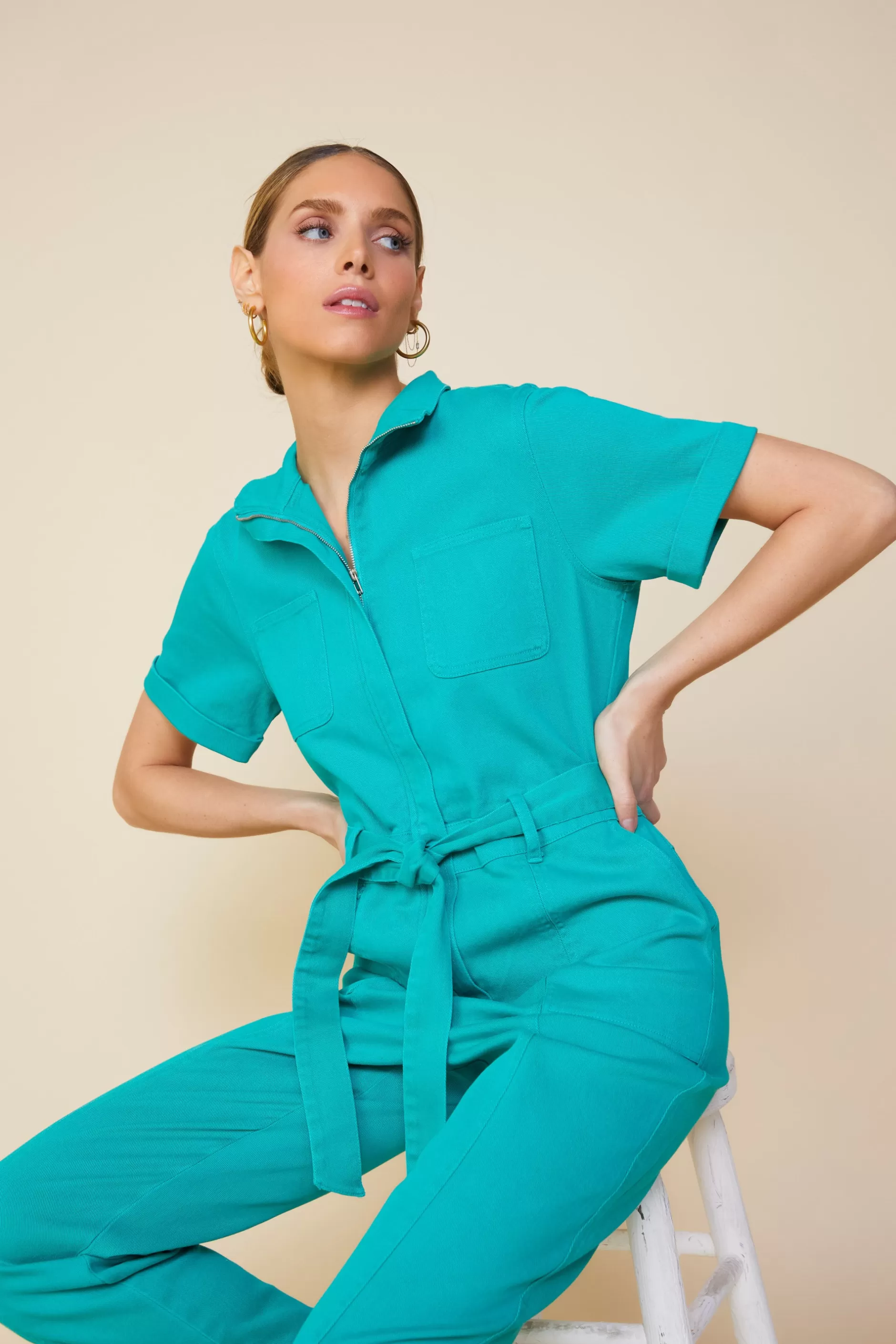 SKIES ARE BLUE Millie Utility Zip Jumpsuit