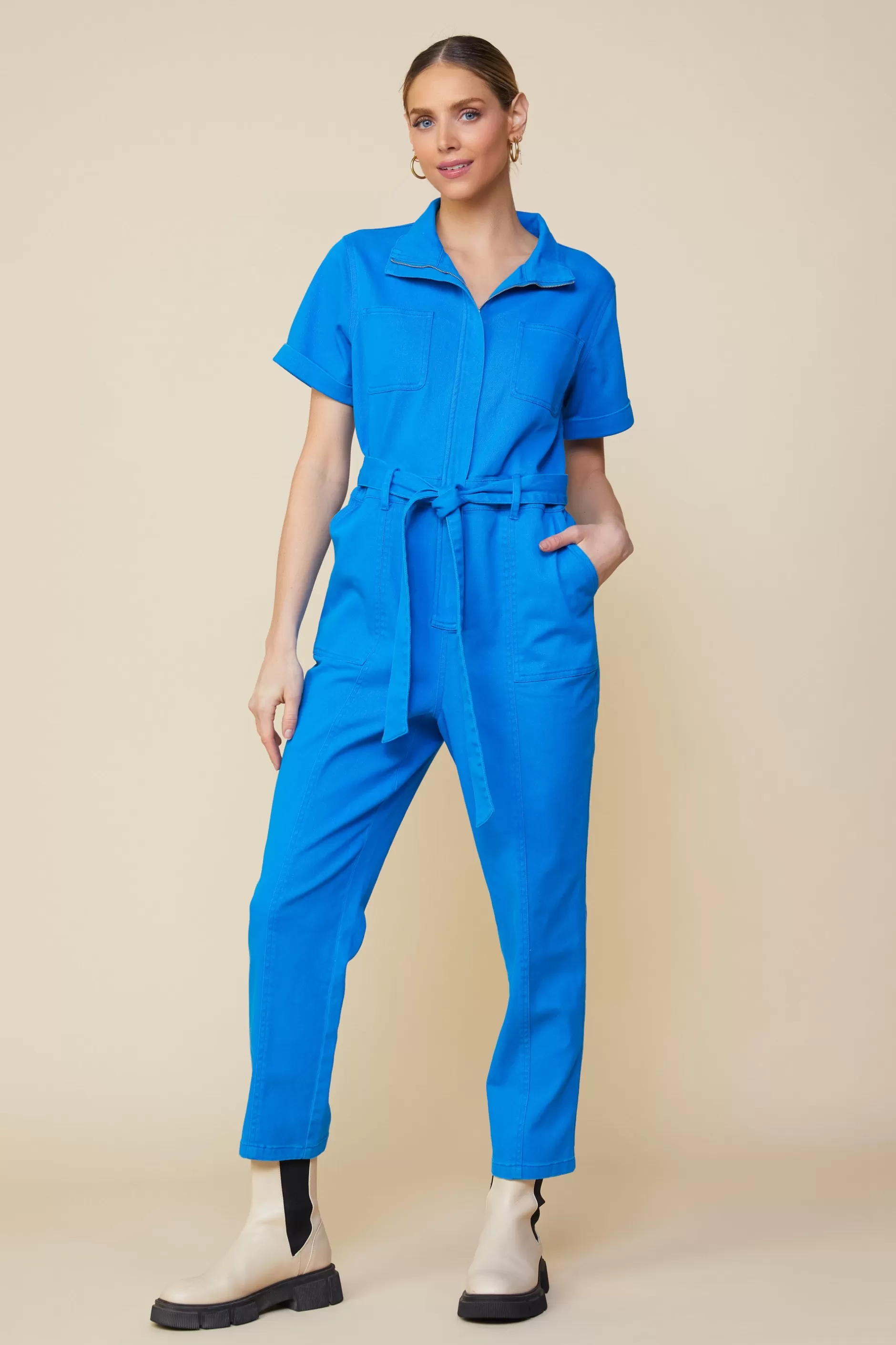 SKIES ARE BLUE Millie Utility Zip Jumpsuit