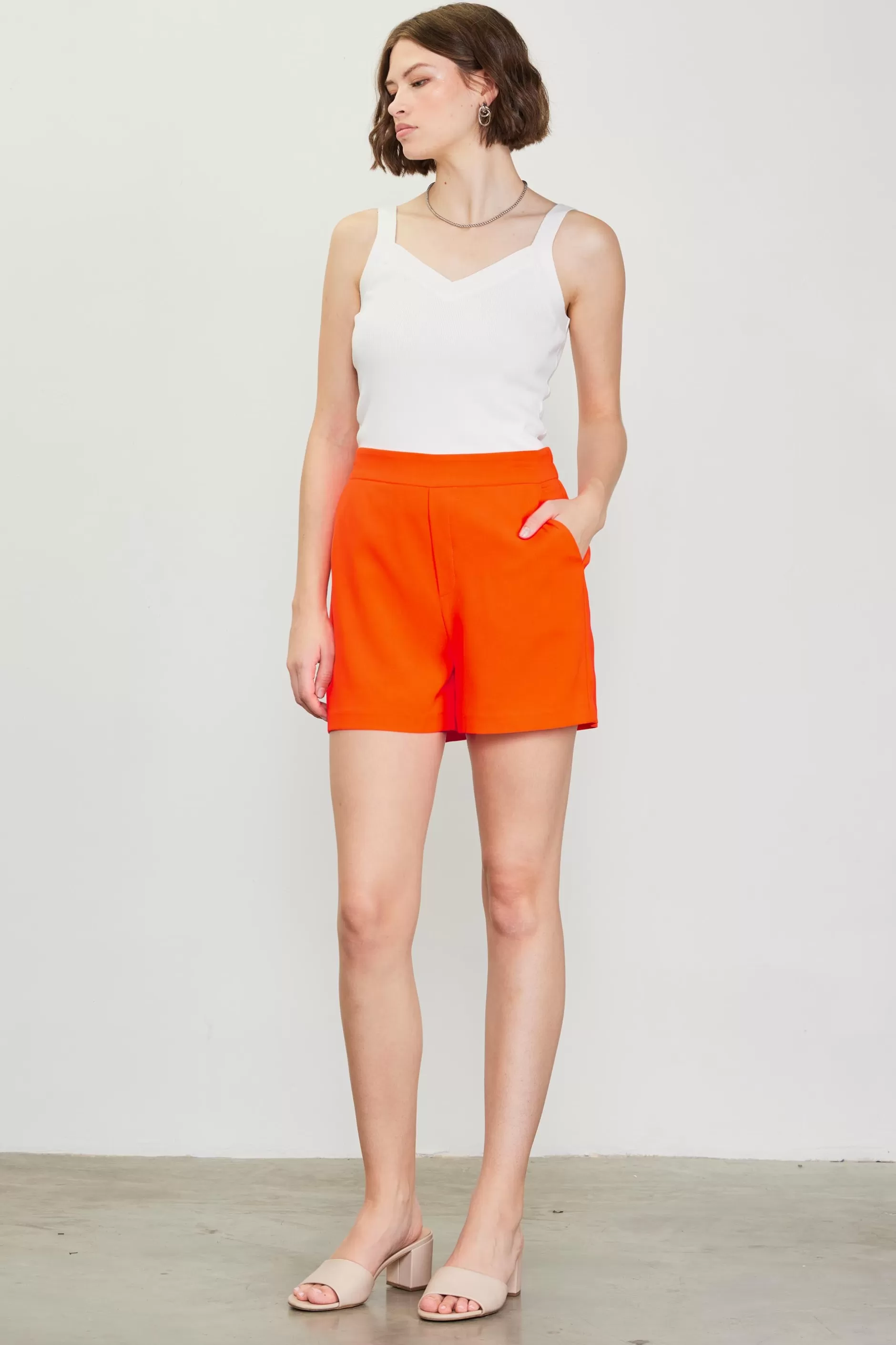 SKIES ARE BLUE Neon Structured Shorts