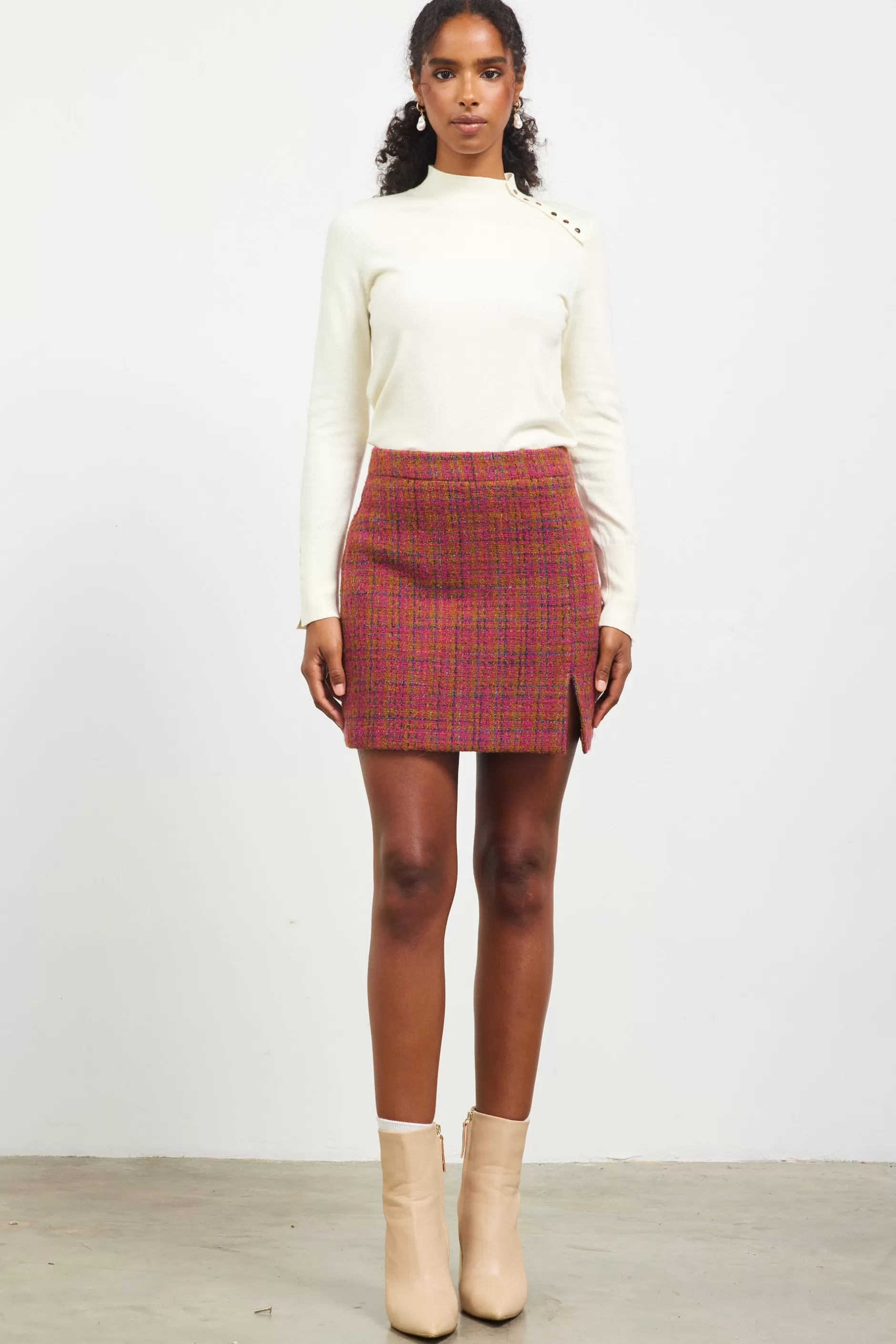 SKIES ARE BLUE Sienna Tweed Mini Skirt