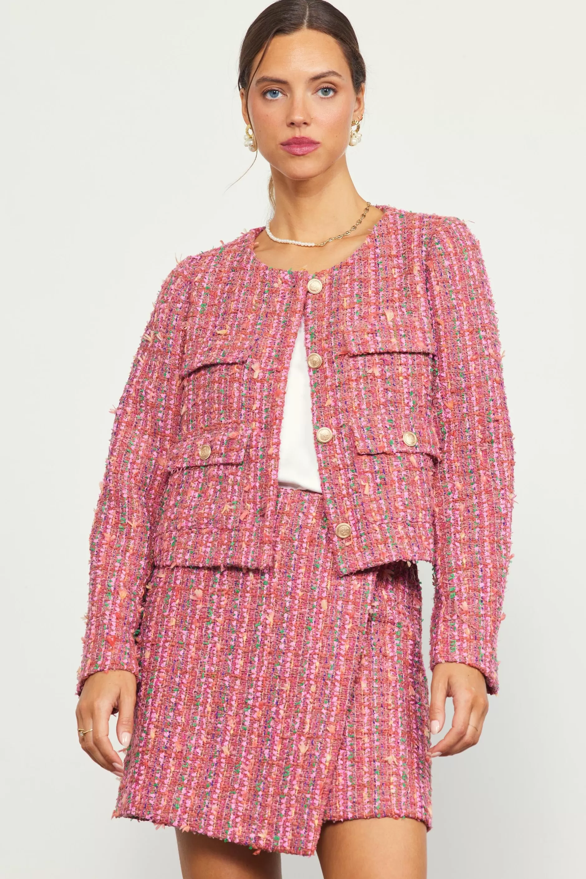 SKIES ARE BLUE Tweed Structured Jacket