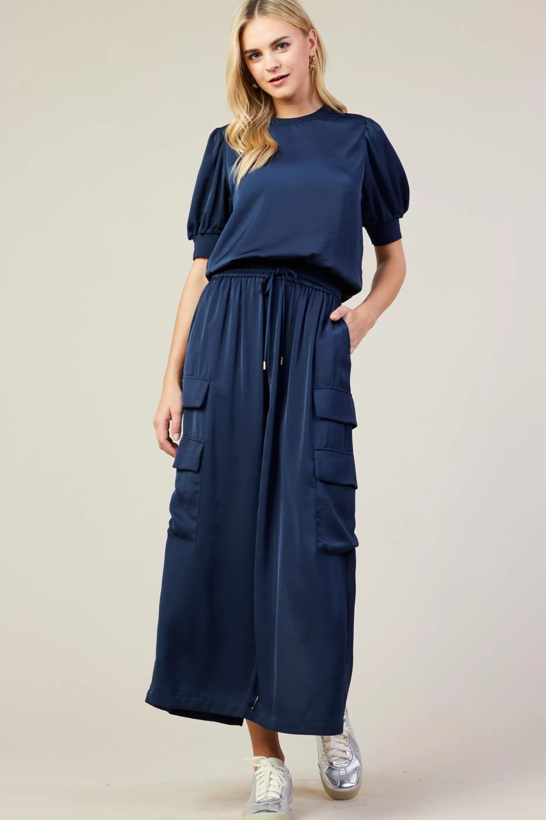 SKIES ARE BLUE Utility Cargo Pocket Midi Skirt