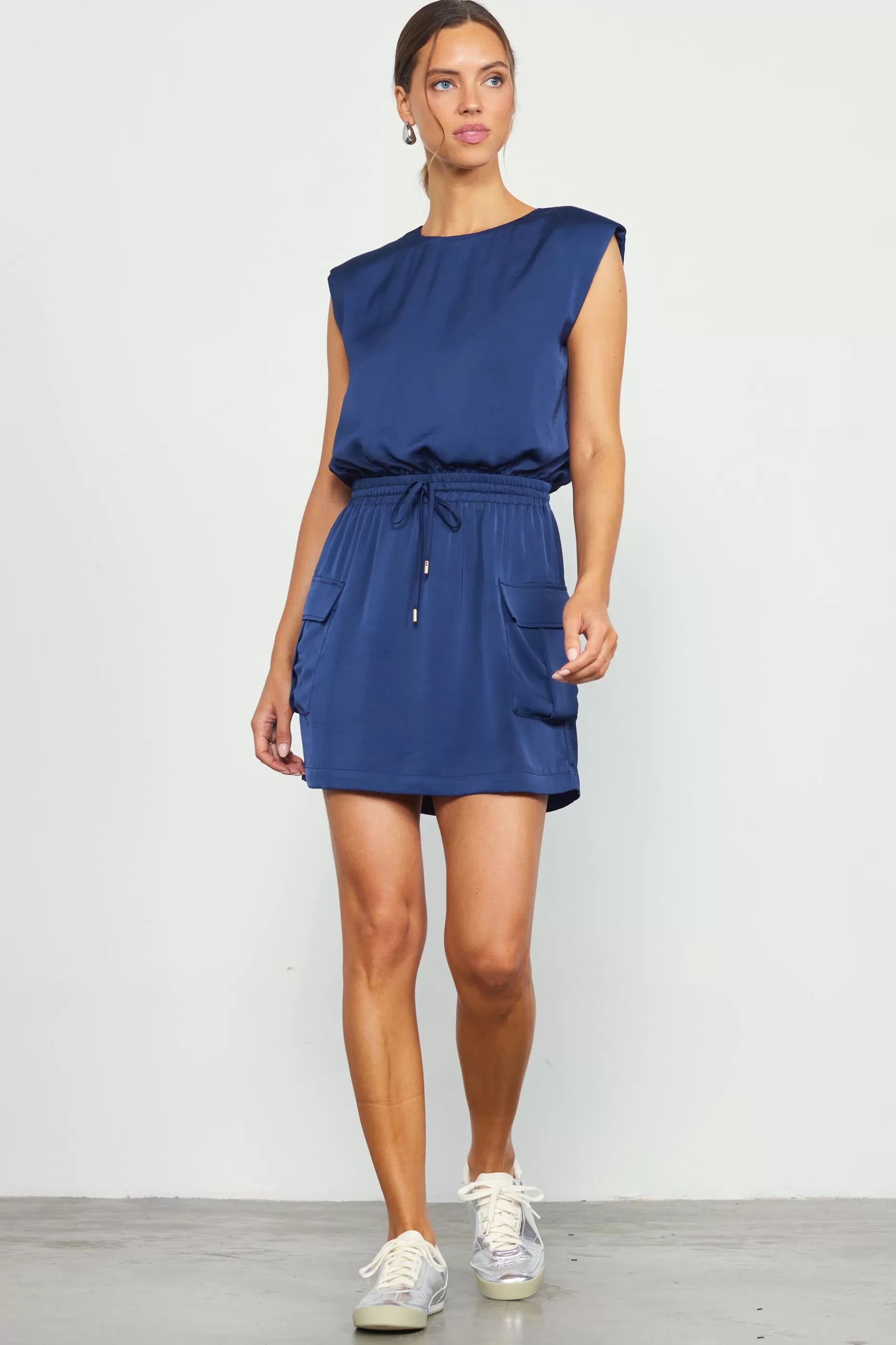 SKIES ARE BLUE Utility Sleeveless Mini Dress