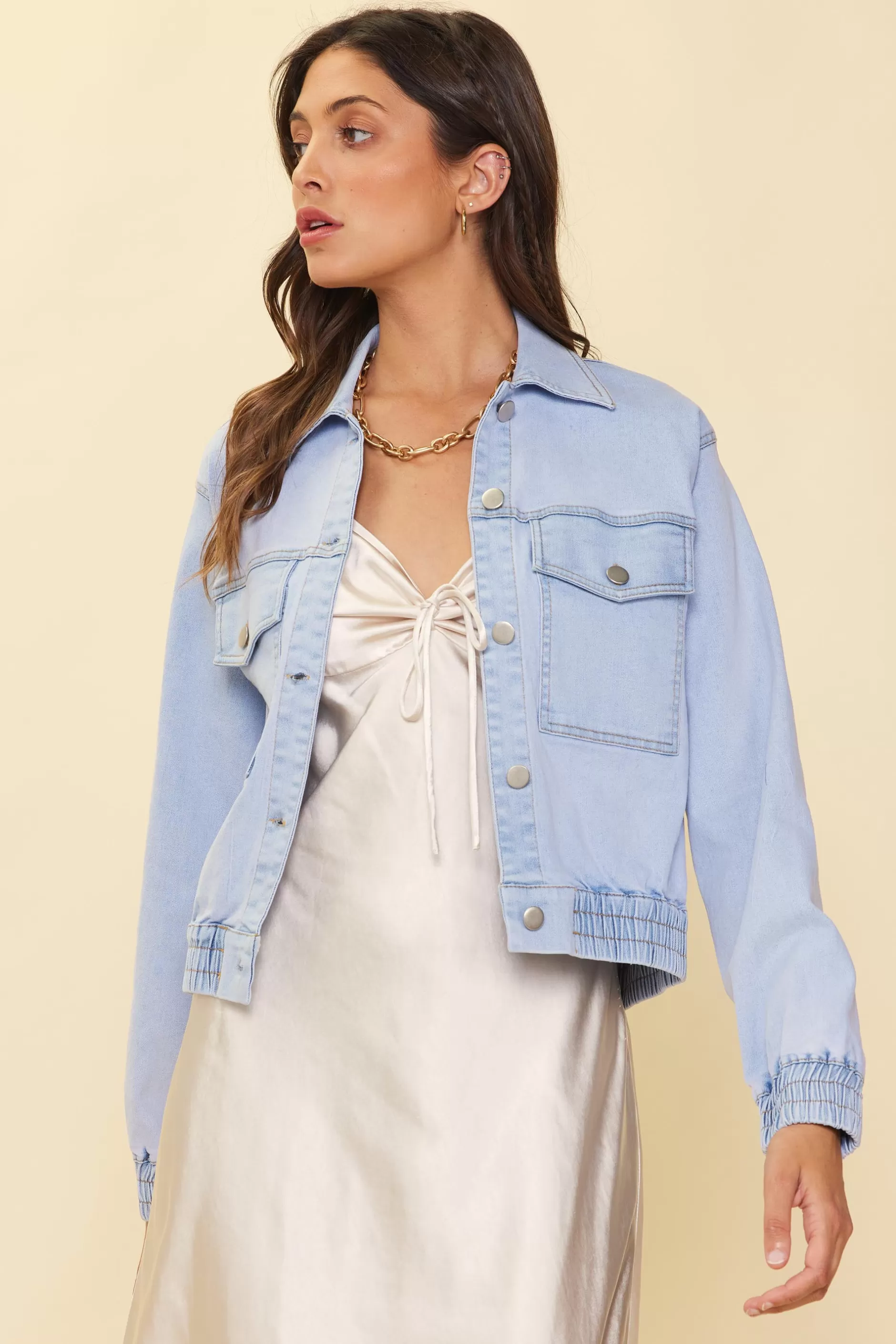 SKIES ARE BLUE Washed Denim Jacket